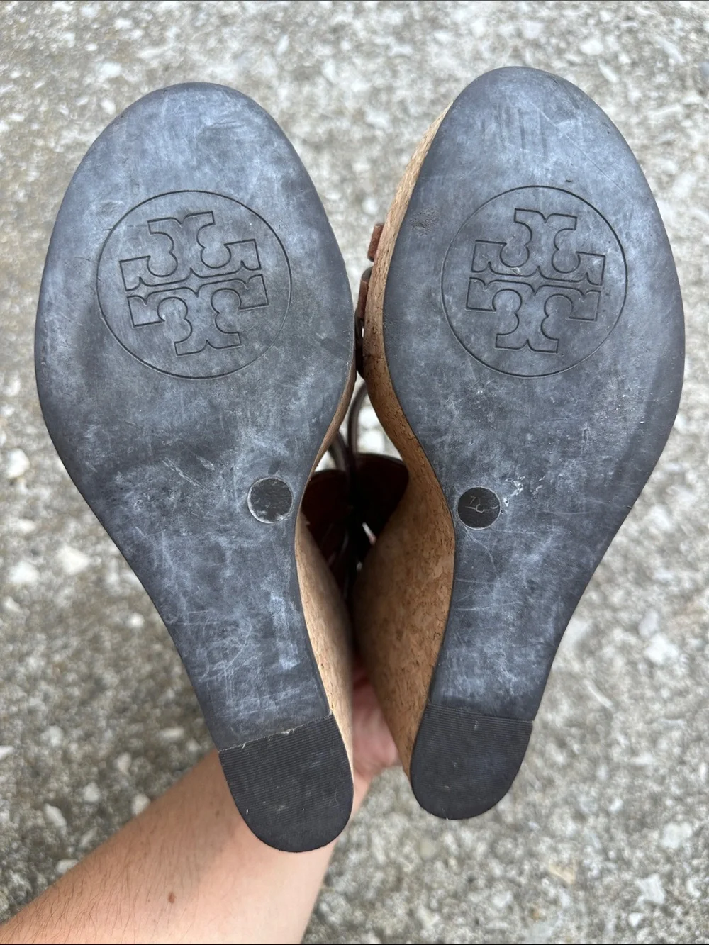 Tory Burch | Brown Leather Platform Wedge Sandals